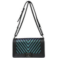 Boy Chanel Black Lambskin Chevron Medium Shoulder Bag