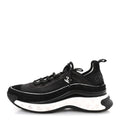 Chanel Velvet Calfskin Mixed Fibers CC Sneakers 39.5 Black