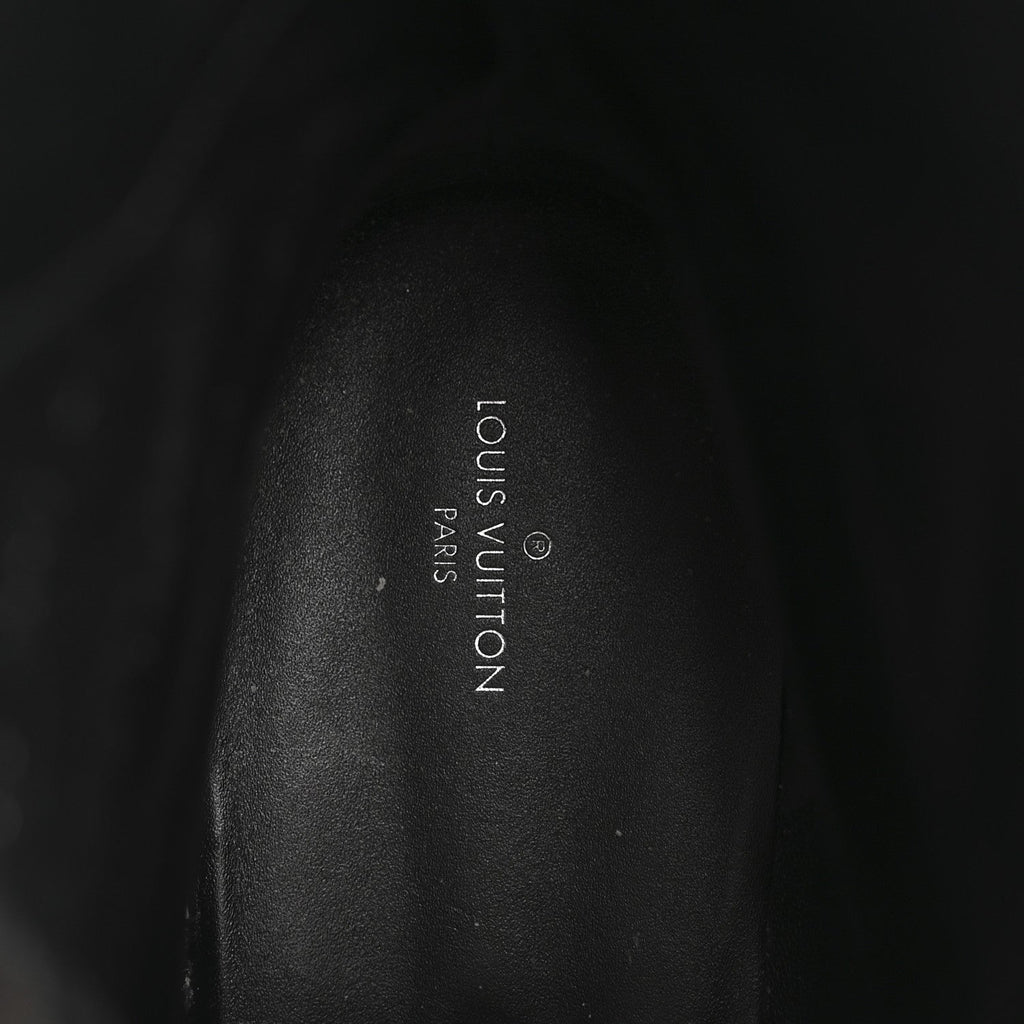 Louis Vuitton Suede Calfskin Monogram Laureate Platform Desert Boots 41 Black