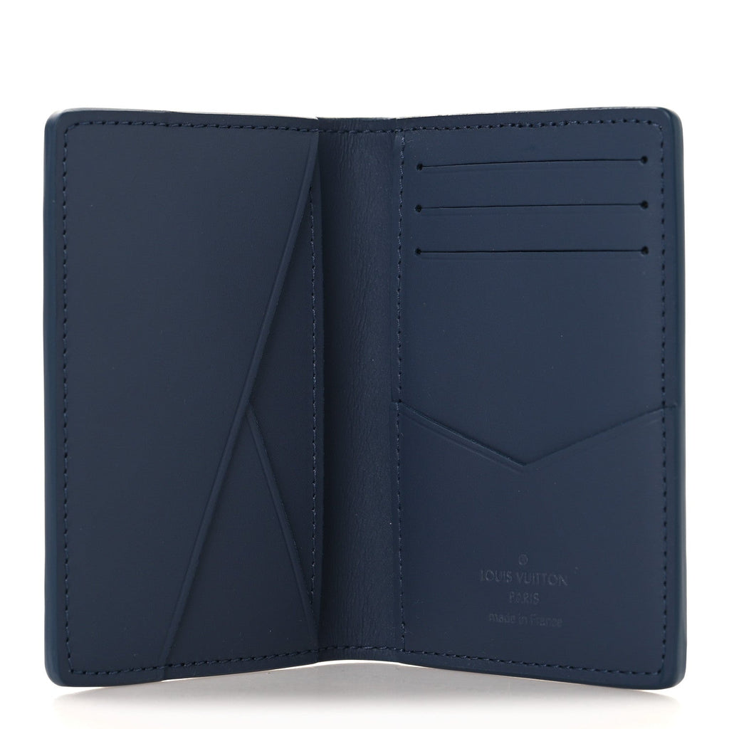 Louis Vuitton Calfskin Monogram Shadow Pocket Organizer Blue