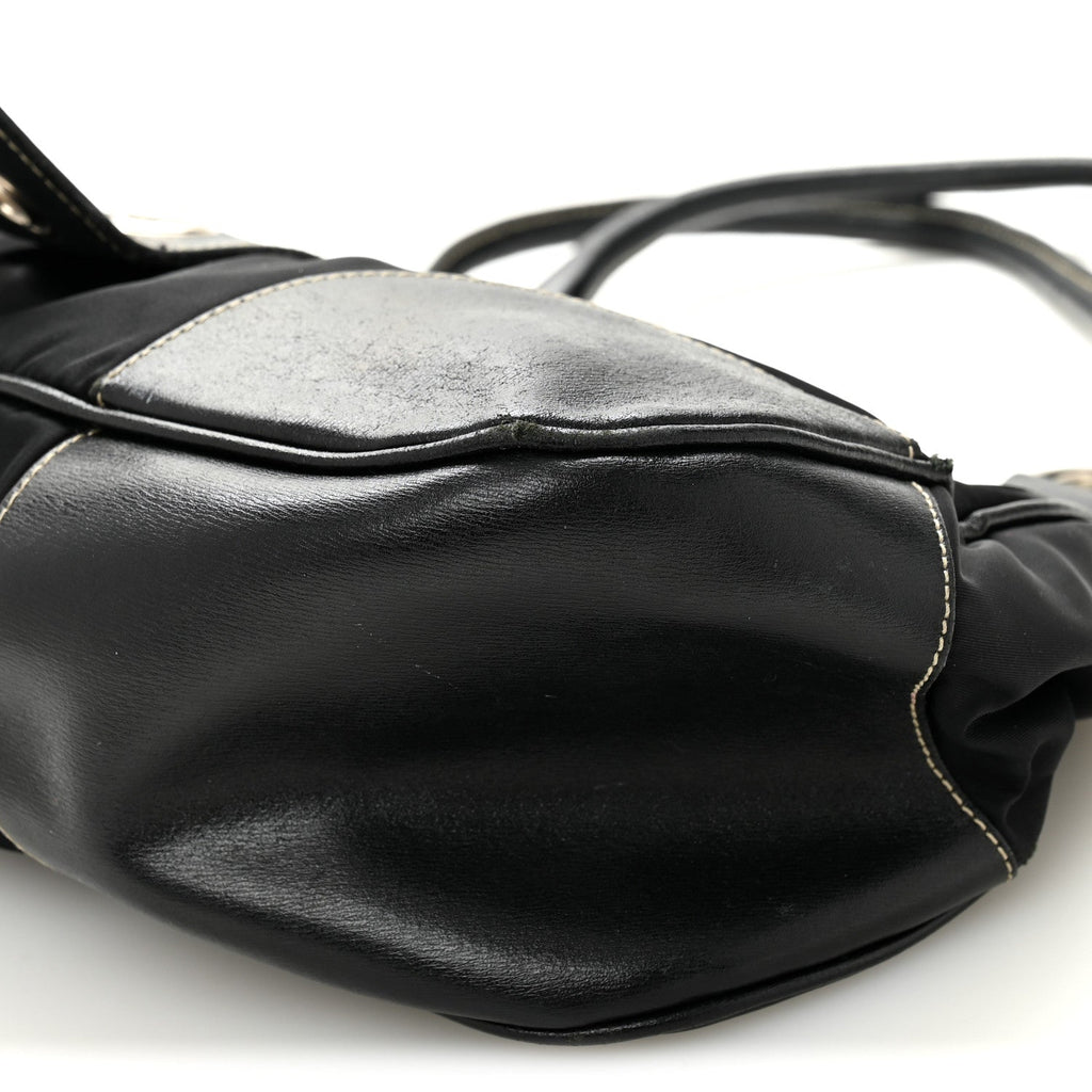 Prada Tessuto Nylon Moon Shoulder Bag Black