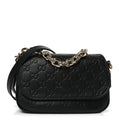Gucci GG Calfskin Embossed Emblem Arabella Bag Black