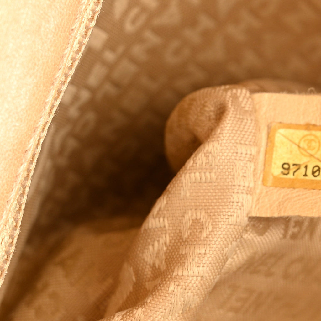Chanel Lambskin Diamond Stitched CC CC East West Flap Beige