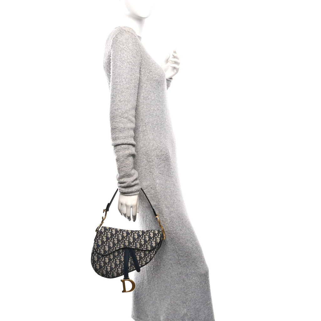 Christian Dior Oblique Saddle Bag Blue