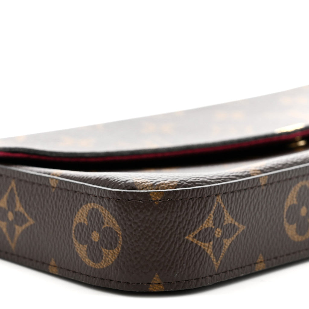 Louis Vuitton Monogram Pochette Felicie Chain Wallet Fuchsia