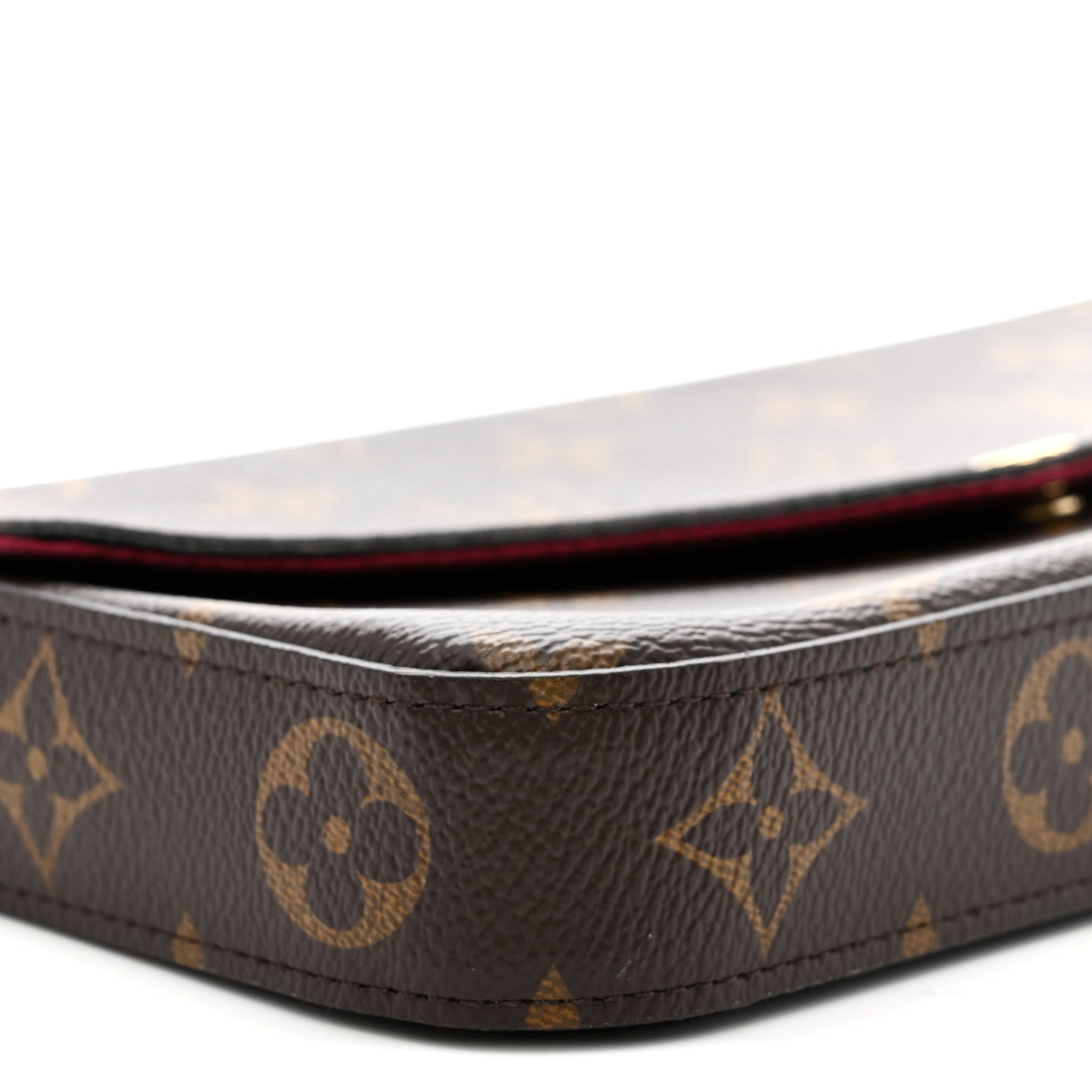 Louis Vuitton Monogram Pochette Felicie Chain Wallet Fuchsia