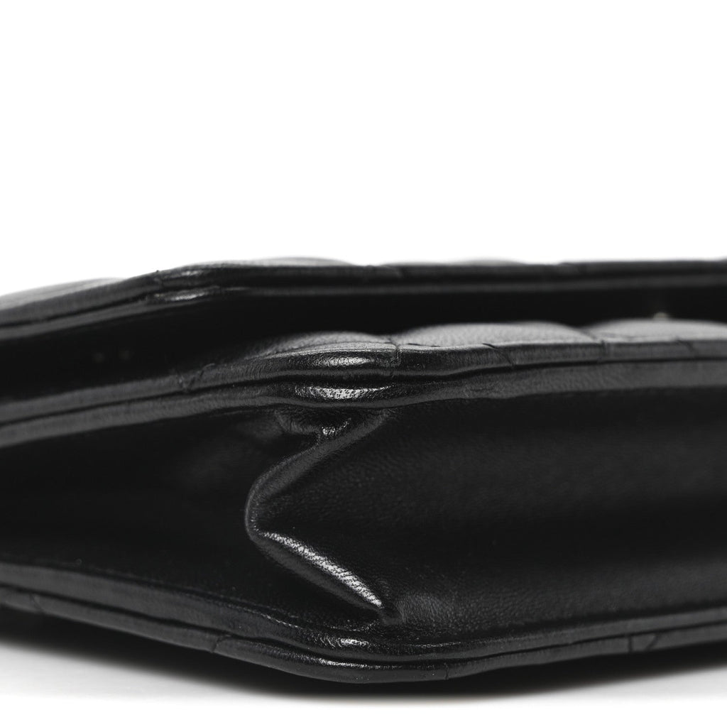 Chanel Lambskin Quilted Wallet On Chain WOC Black