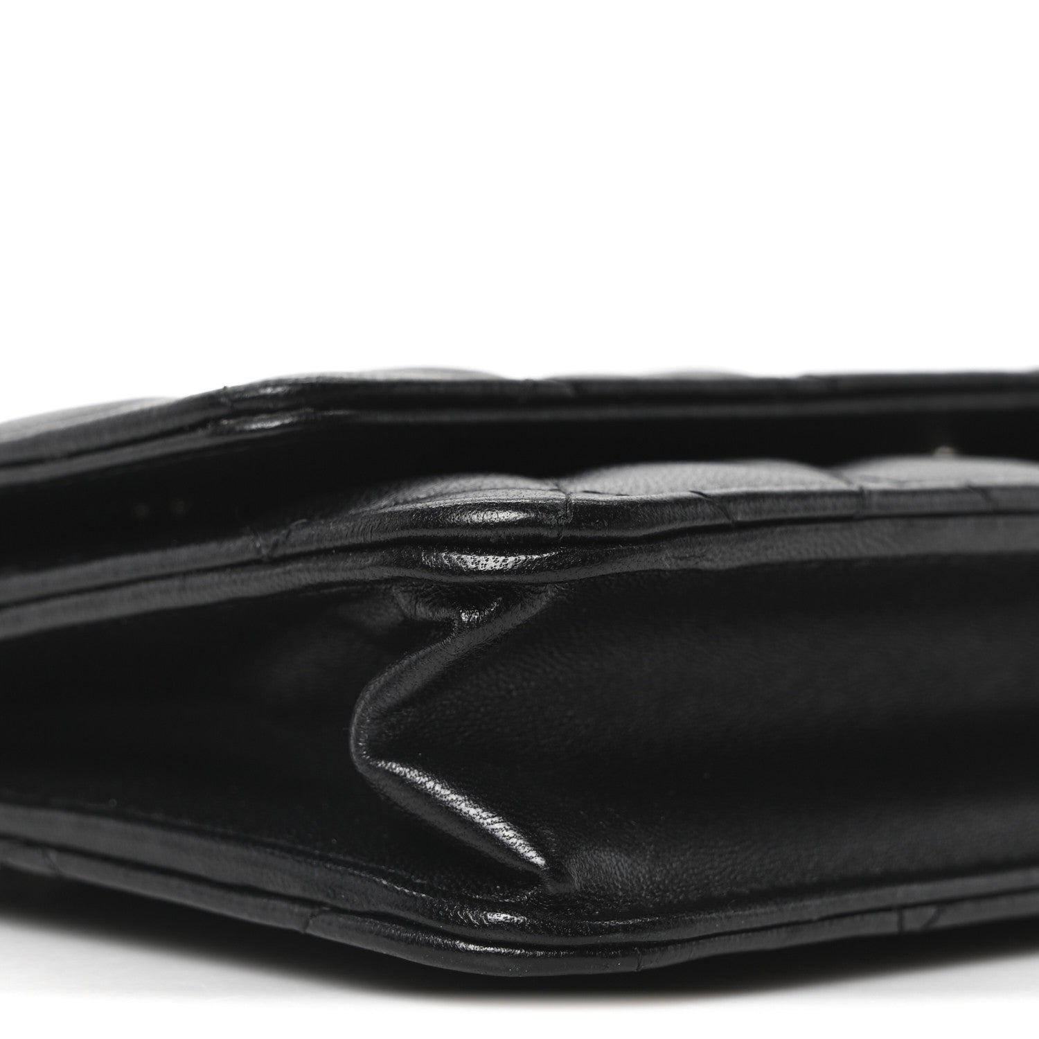Chanel Lambskin Quilted Wallet On Chain WOC Black