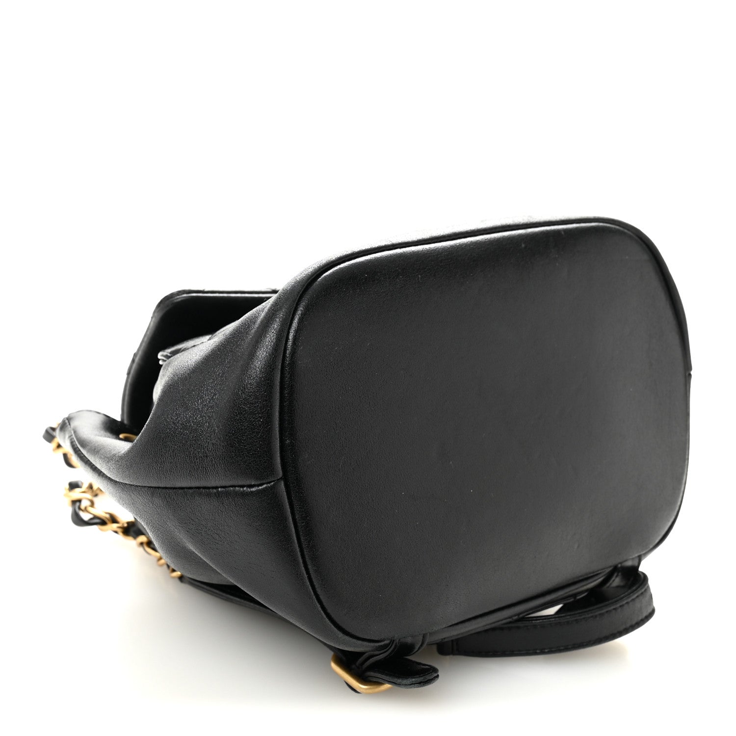 Chanel Lambskin Quilted Daily Friend Drawstring Backpack Black