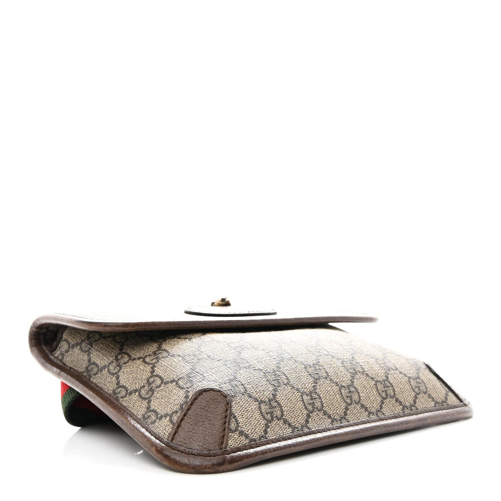 Gucci GG Supreme Monogram Neo Vintage Web Belt Bag Brown
