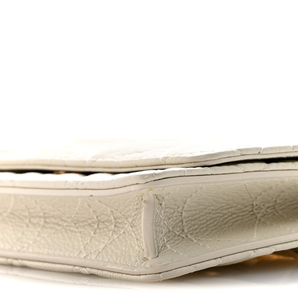 Christian Dior Supple Calfskin Caro Pouch with Chain Latte
