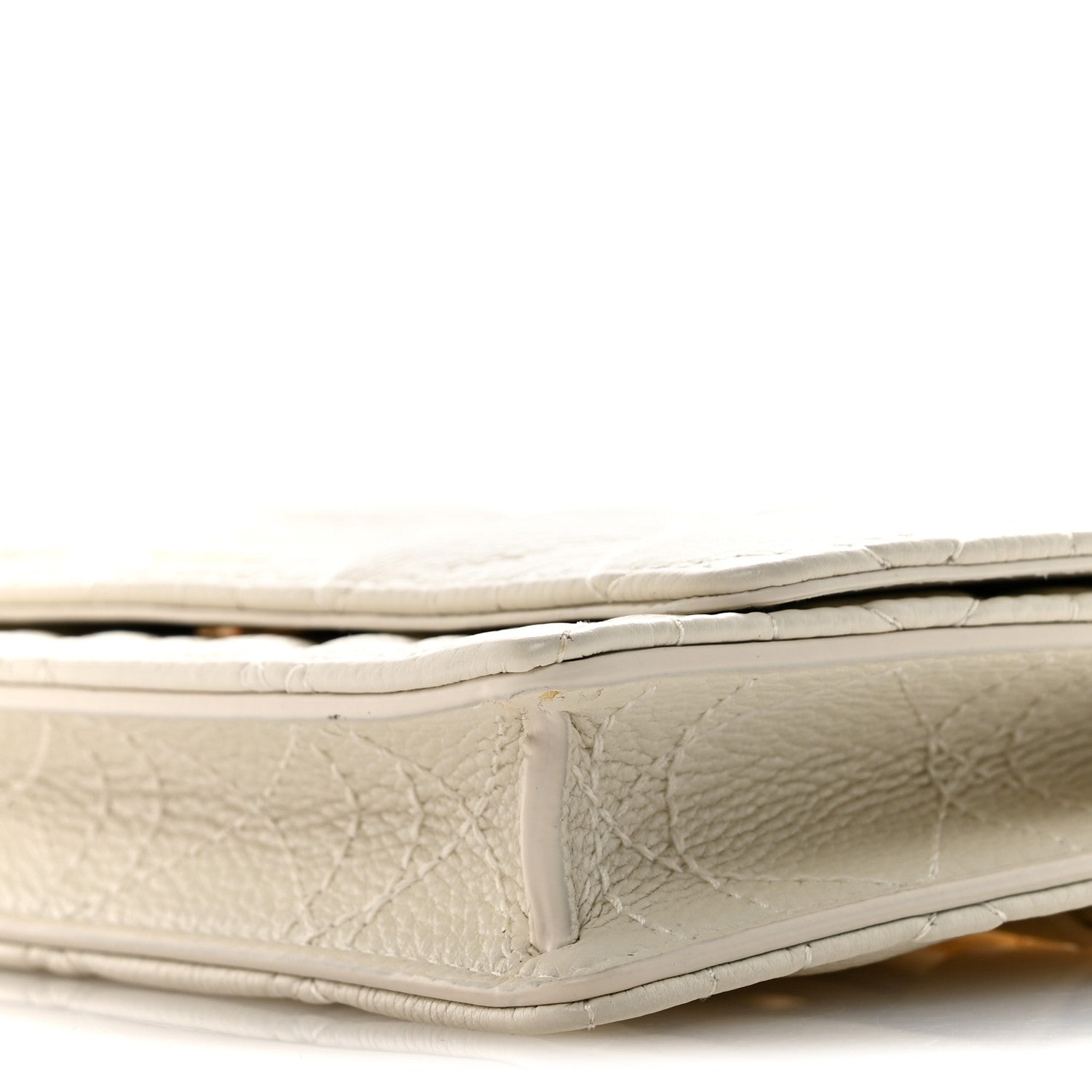 Christian Dior Supple Calfskin Caro Pouch with Chain Latte