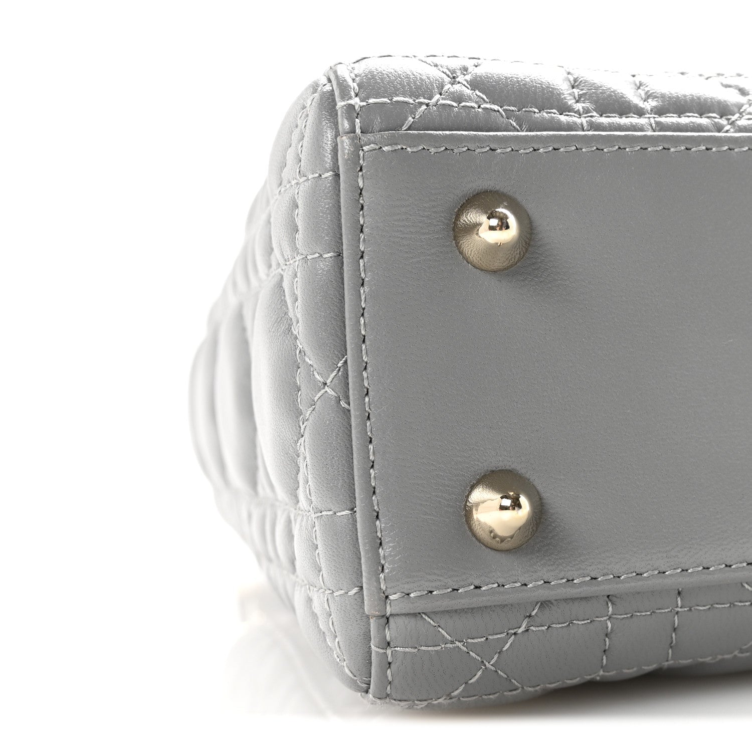 Christian Dior Lambskin Cannage Small My Lucky Badges My Lady Dior Grey
