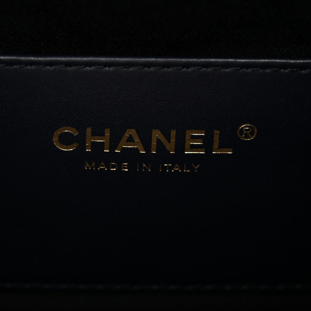 Chanel Denim Quilted Mini Chanel 25 Handbag Dark Blue