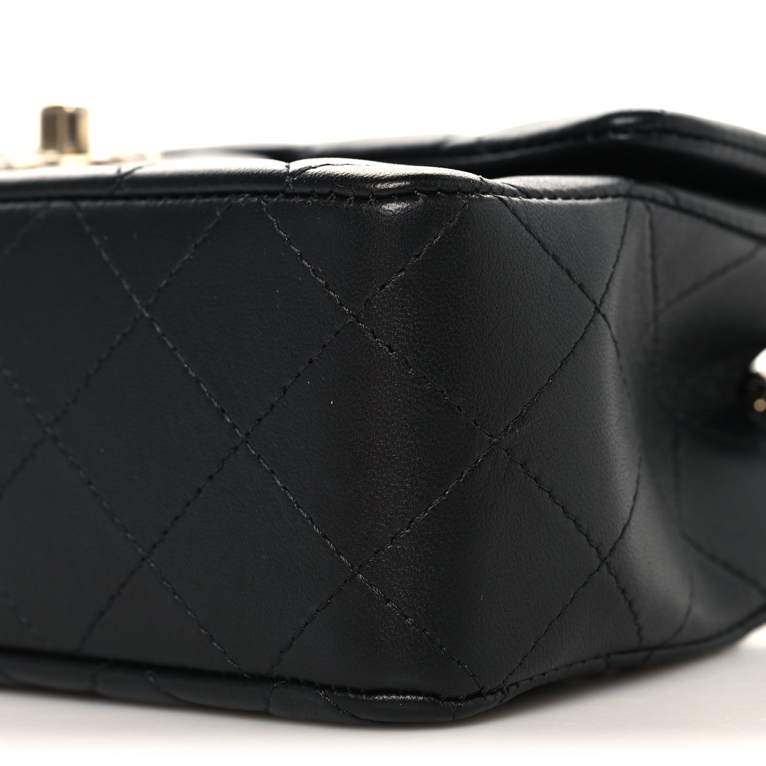 Chanel Lambskin Quilted Mini Rectangular Flap Black