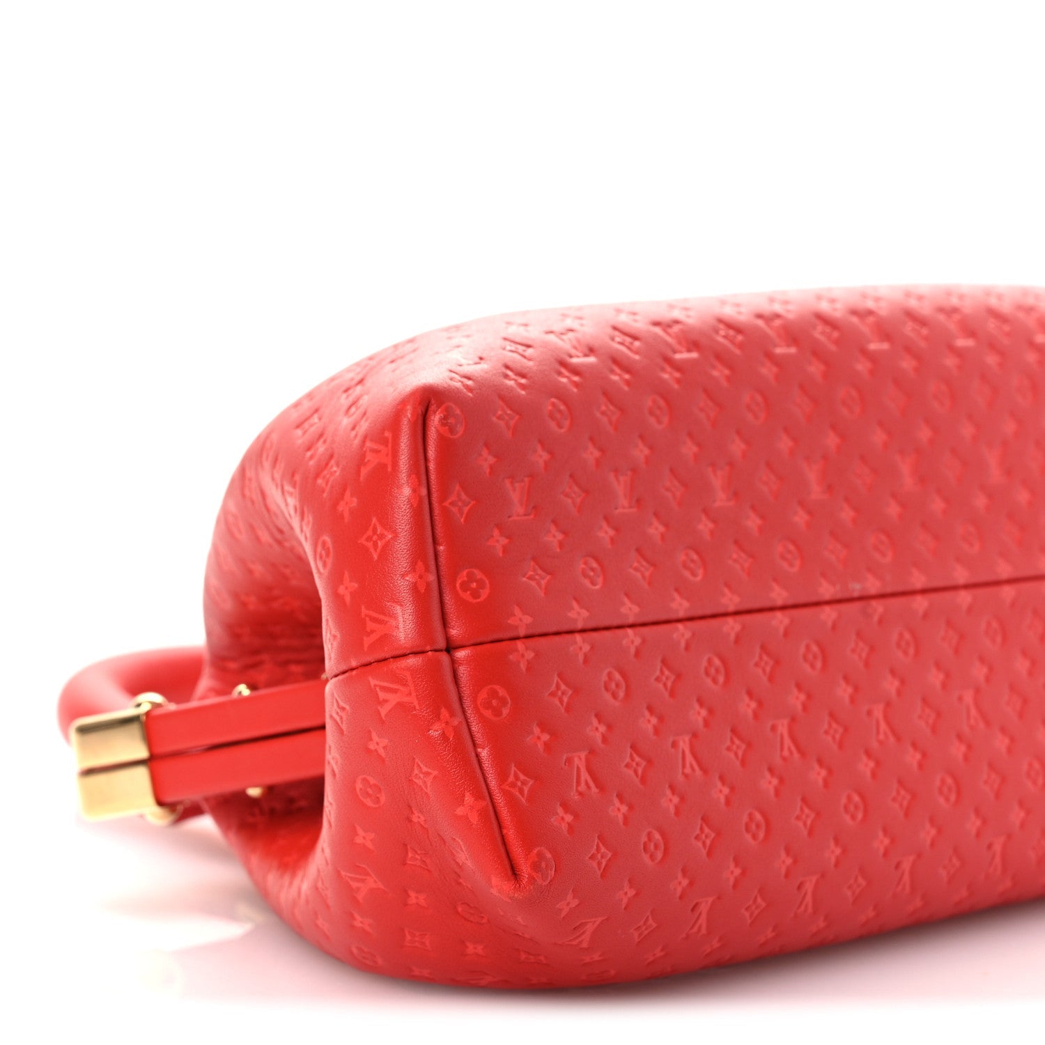 Louis Vuitton Calfskin Nanogram Embossed Clutch Red