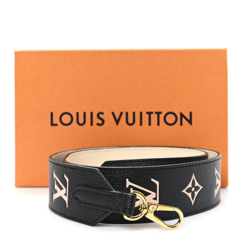 Louis Vuitton Empreinte Monogram Bandouliere Shoulder Strap Black Beige