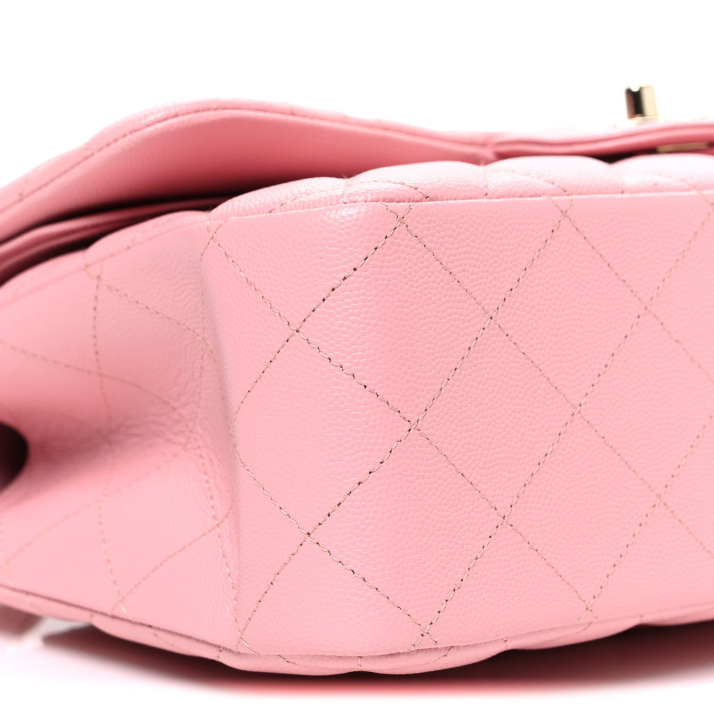 Chanel Caviar Quilted Jumbo Double Flap Pink