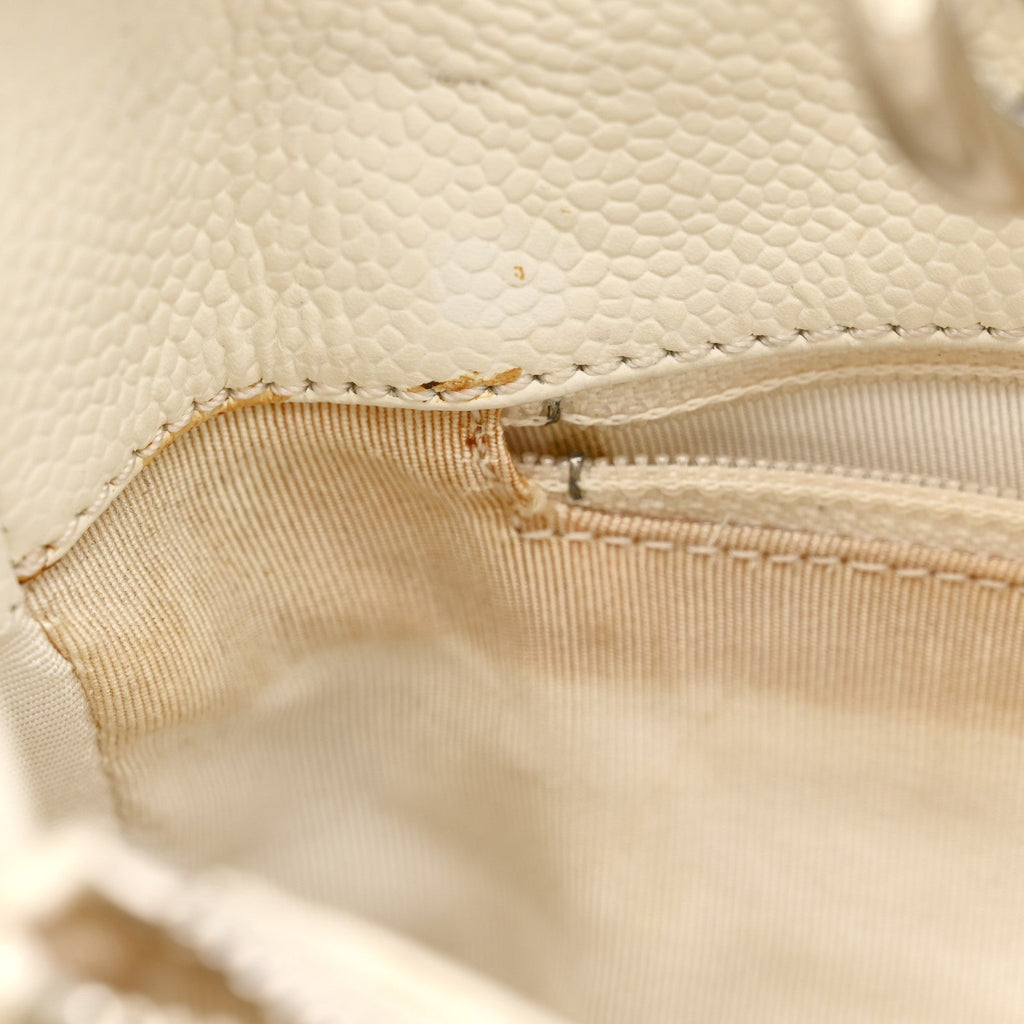 Chanel Caviar Quilted Grand Shopping Tote GST White