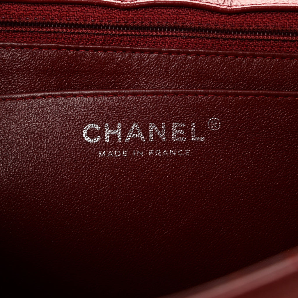 Chanel Caviar Quilted Jumbo Single Flap Dark Red