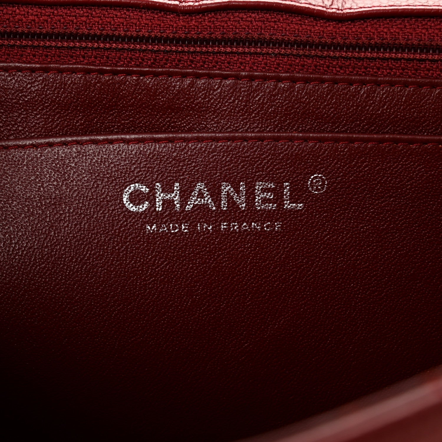 Chanel Caviar Quilted Jumbo Single Flap Dark Red