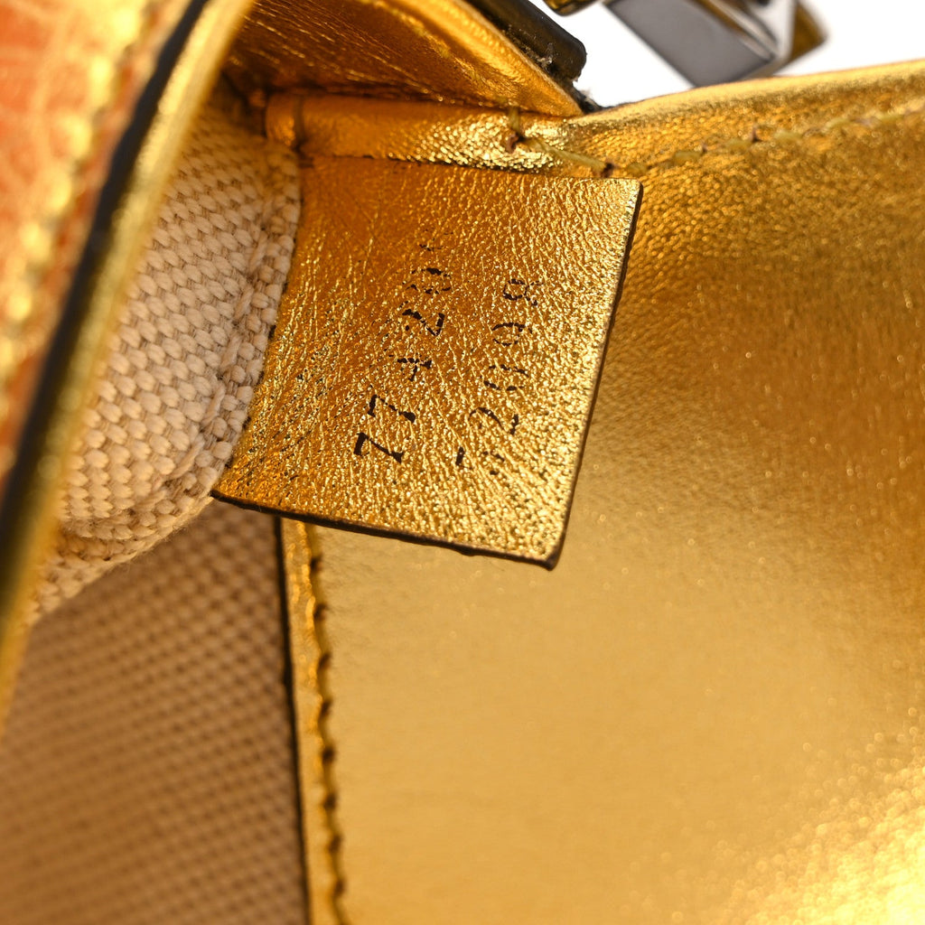 Gucci Metallic Demetra Mini Horsebit 1955 Asymmetric Shoulder Bag Gold