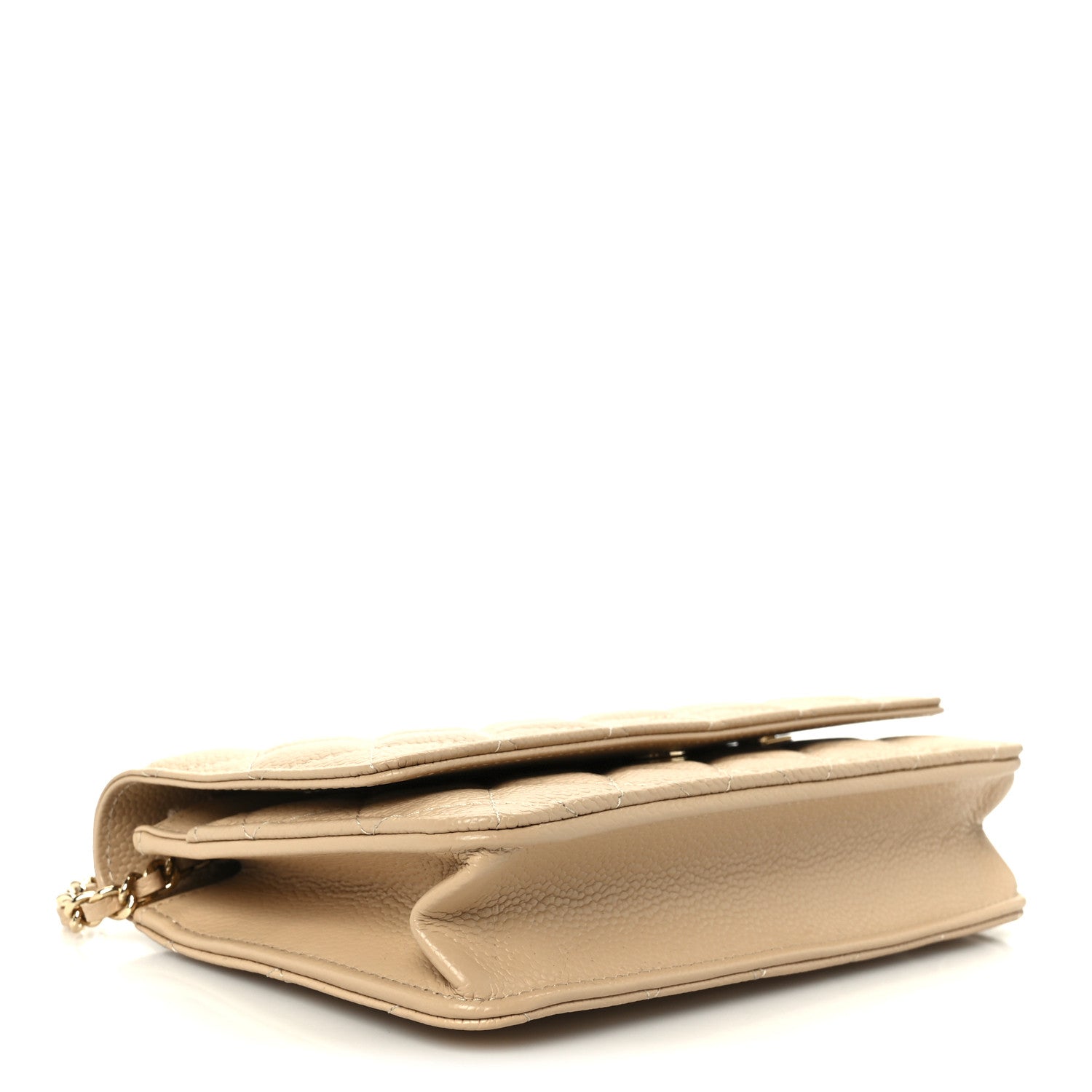 Chanel Caviar Quilted Wallet on Chain WOC Beige