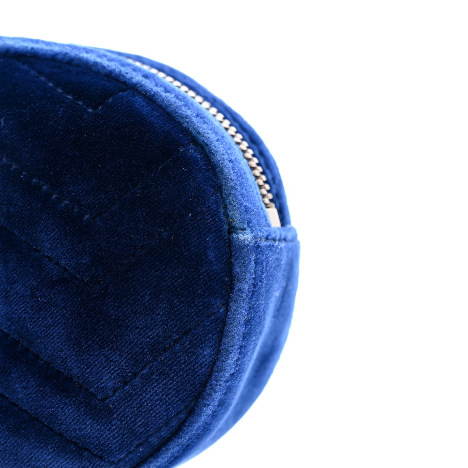Gucci Velvet Matelasse GG Marmont Belt Bag 85 34 Cobalt Blue