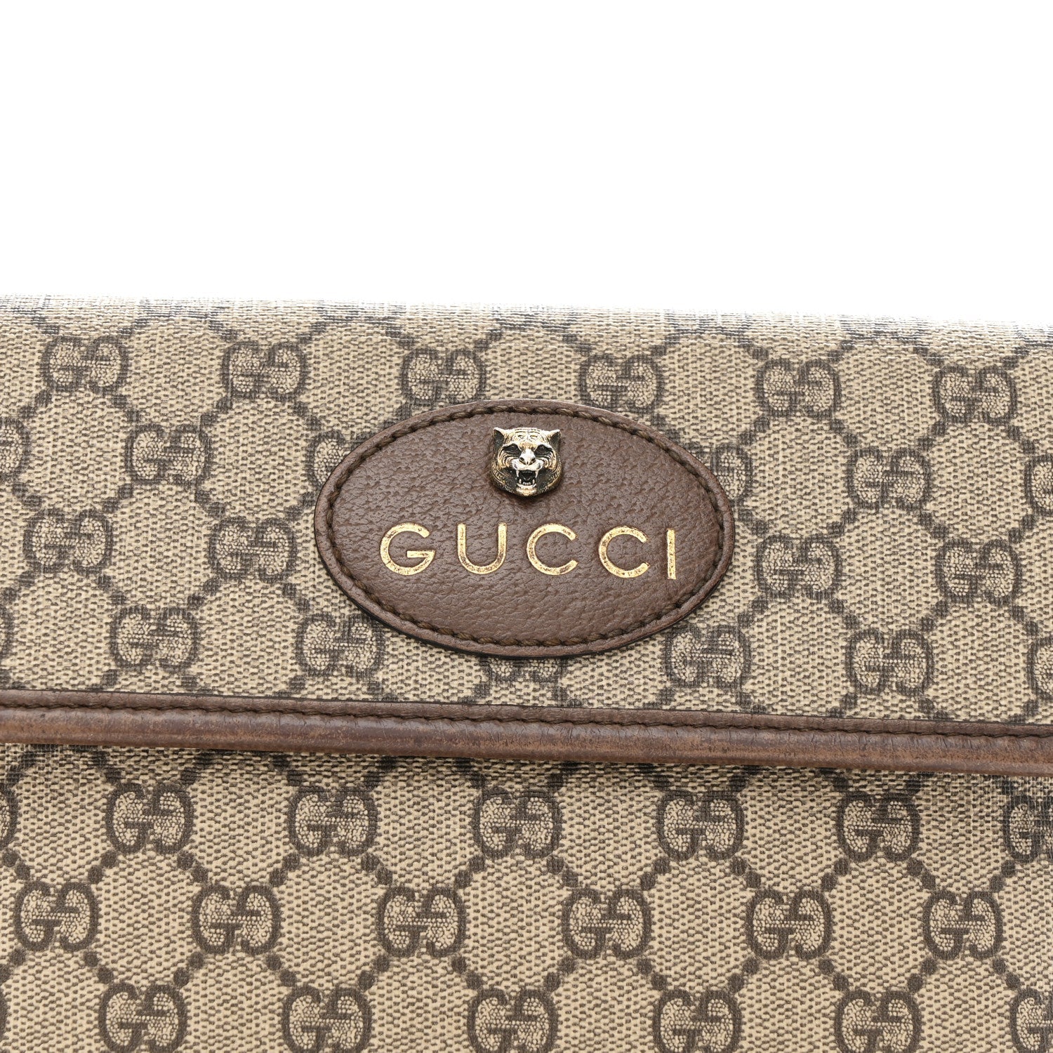 Gucci GG Supreme Monogram Neo Vintage Web Belt Bag Brown