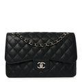 Chanel Caviar Quilted Jumbo Double Flap Black