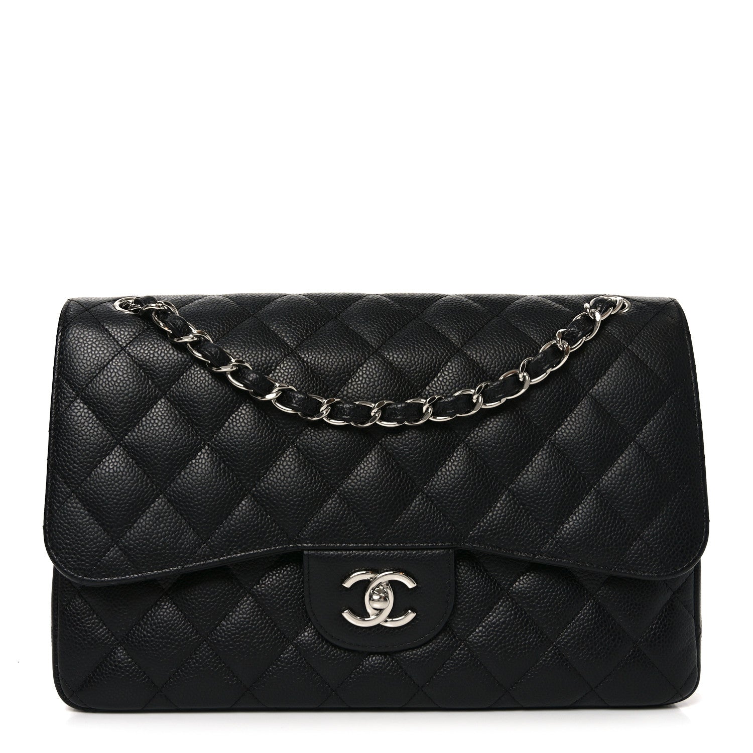 Chanel Caviar Quilted Jumbo Double Flap Black