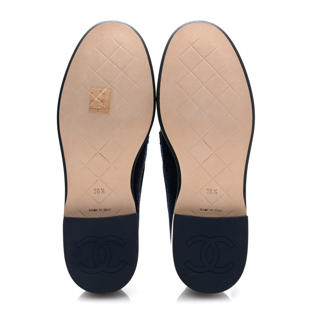 Denim CC Turnlock Loafers 36.5 Dark Blue