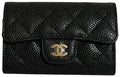 Chanel Black Classic Flap Card Caviar Leather Card Holder Wallet