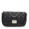 Christian Dior Lambskin Cannage Miss Dior Promenade Pouch Black