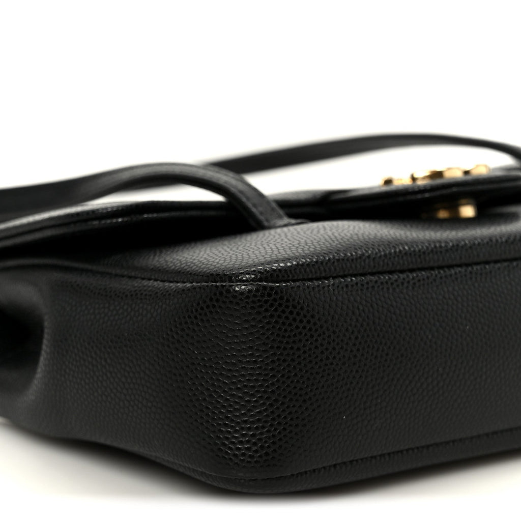 Chanel Shiny Caviar Mini Preppy Coco Shoulder Bag Black