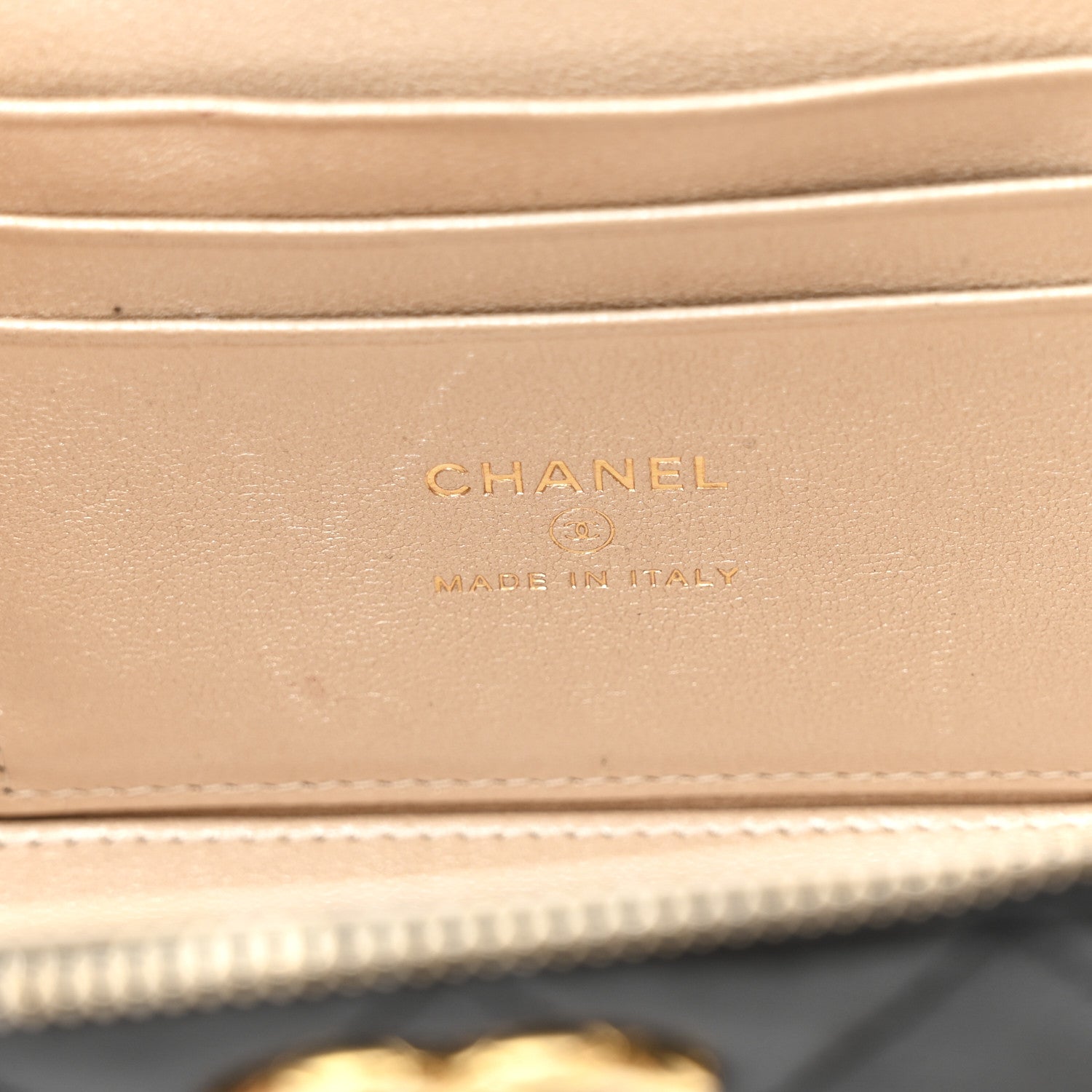 Chanel Lambskin Quilted Small CC Dynasty Vanity Case With Chain Black