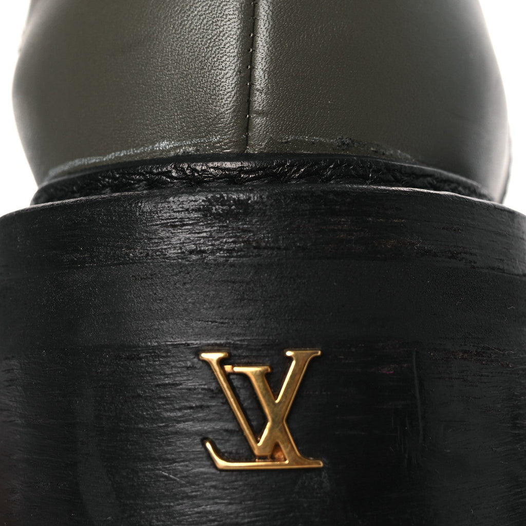 Louis Vuitton Calfskin Beaubourg Ankle Boots 39 Black Green