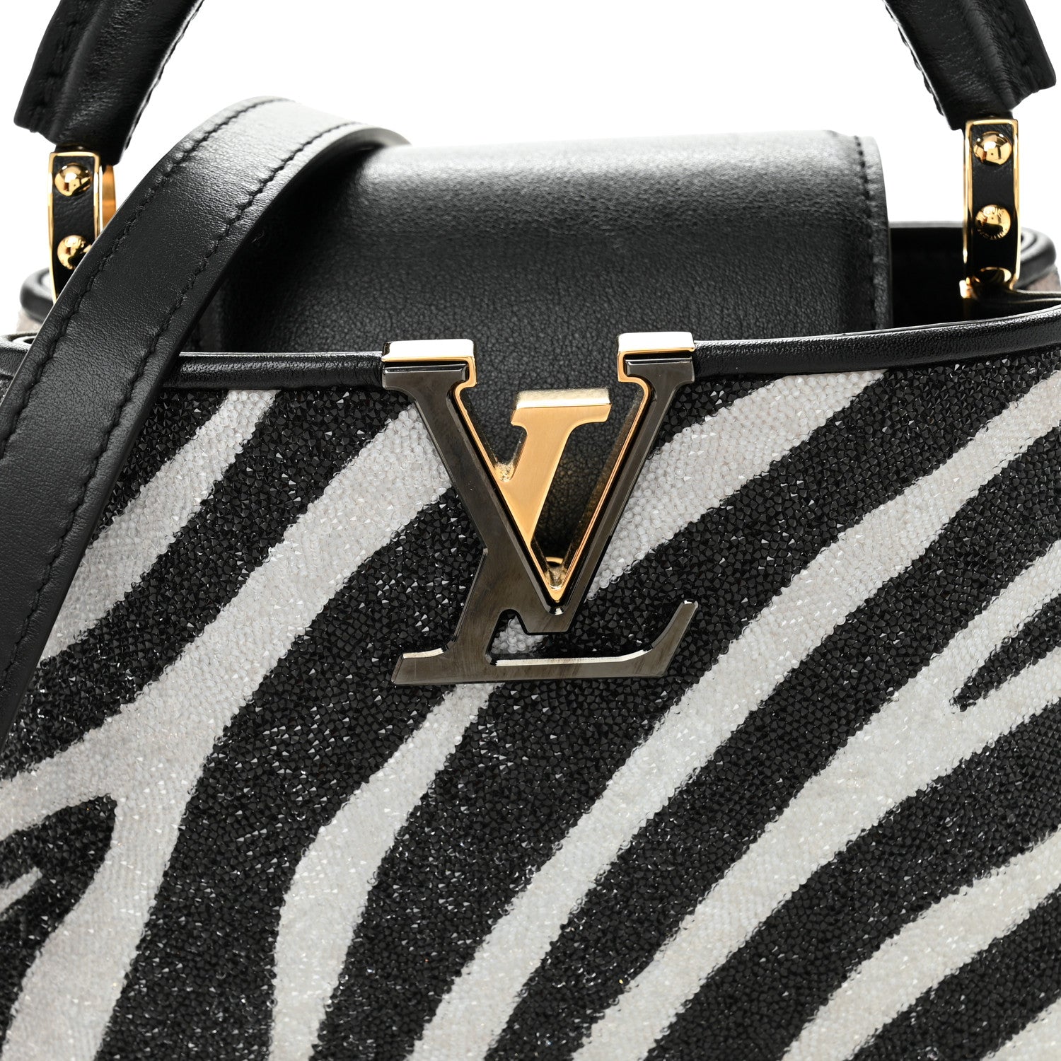 Louis Vuitton Swarovski Calfskin Capucines Mini Zebra
