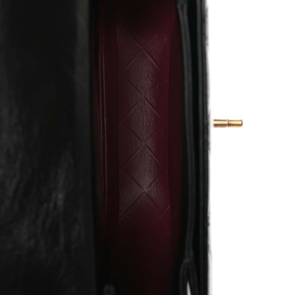 Chanel Shiny Calfskin Quilted Buckle Moon Messenger Black