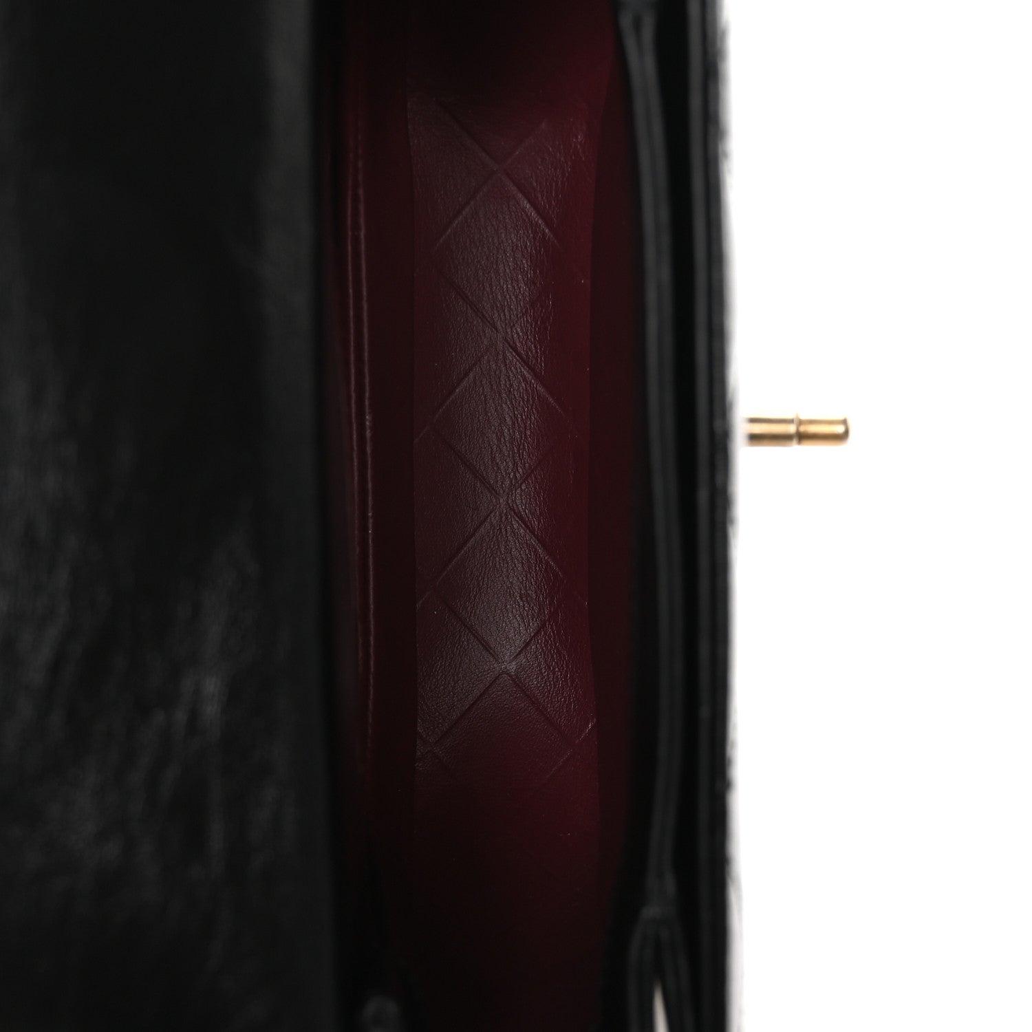 Chanel Shiny Calfskin Quilted Buckle Moon Messenger Black