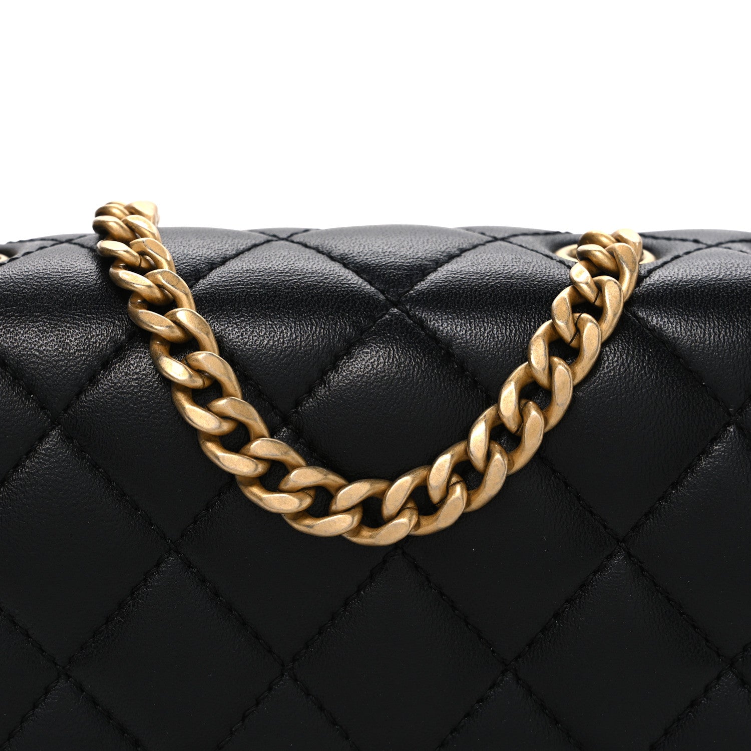 Chanel Lambskin Quilted Mini Sweet Camellia Flap Black
