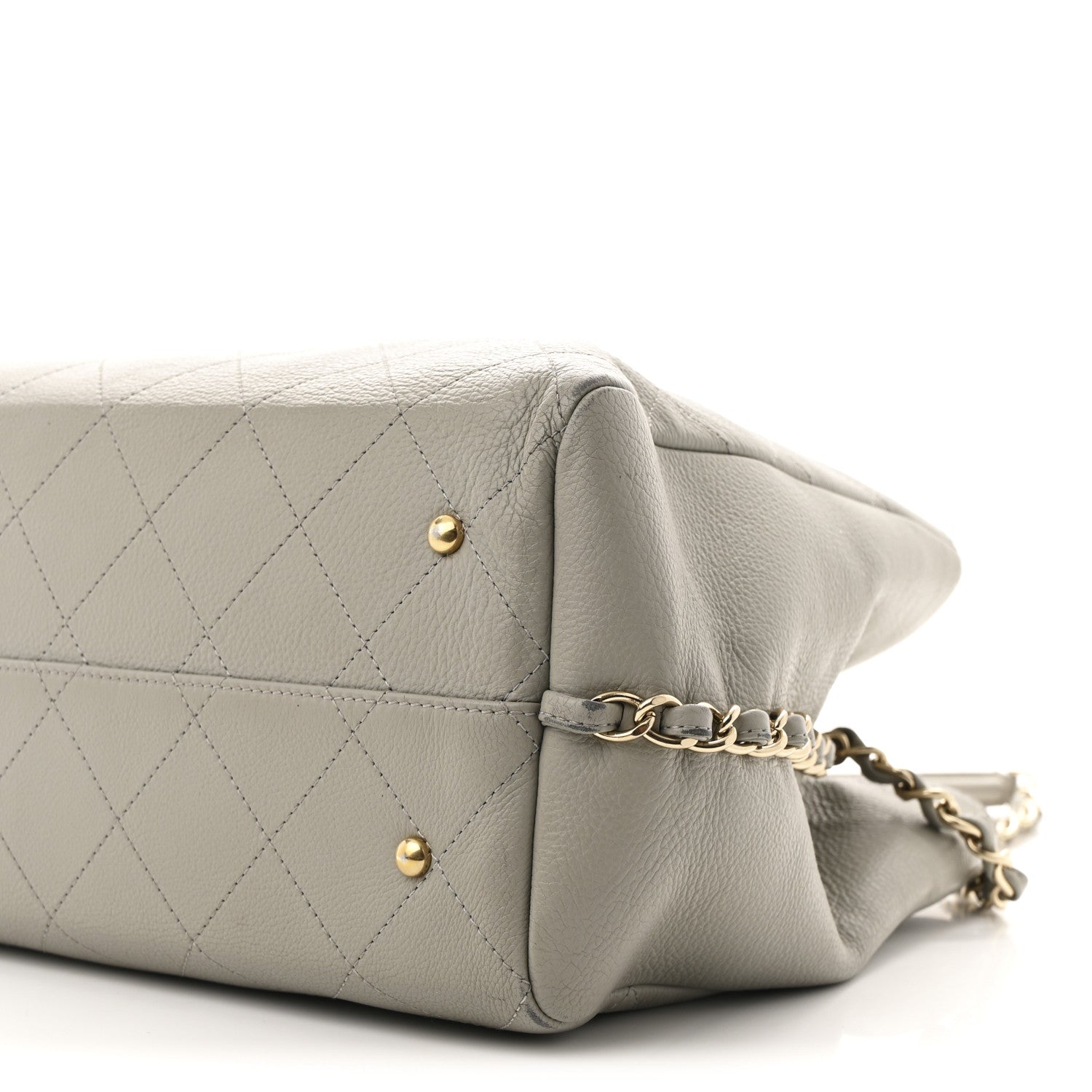 Chanel Bullskin Stitched Large Shopping Bag Grey