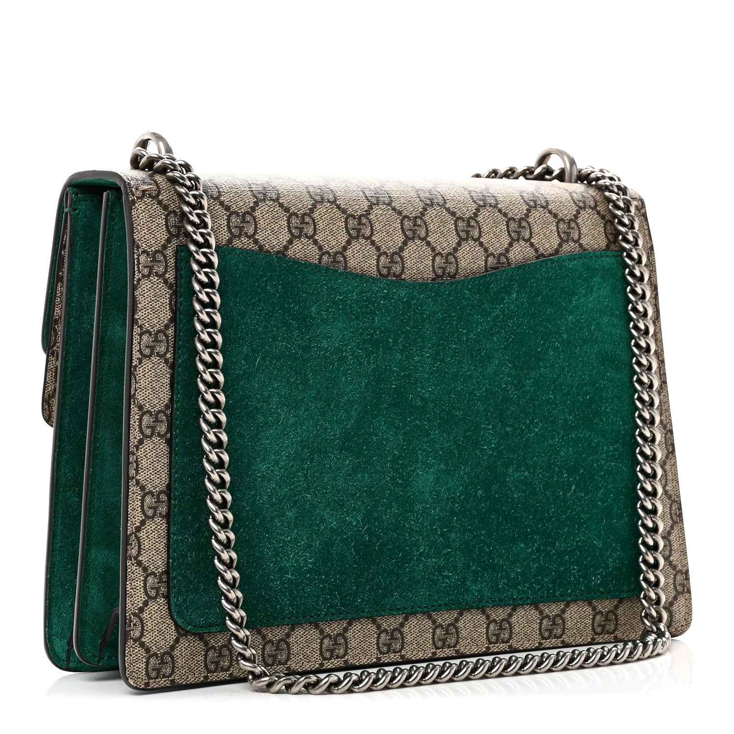 Gucci GG Supreme Monogram Embroidered Medium Dionysus Shoulder Bag Emerald