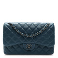Chanel Lambskin Quilted Jumbo Double Flap Turquoise
