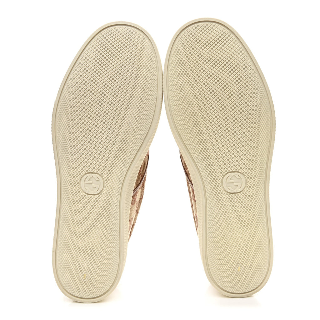 Gucci X MLB GG Monogram NY Yankees Embroidered Mens Slip On Sneakers 8 Beige Ruggine Rust