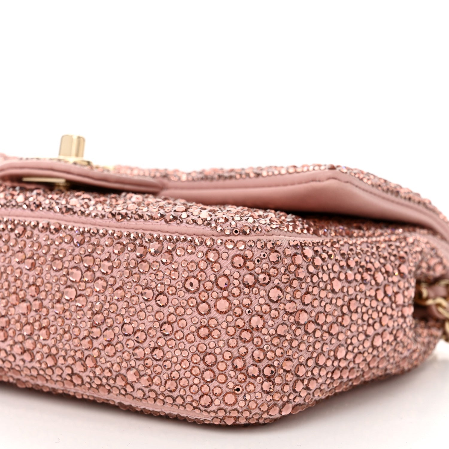 Chanel Lambskin Crystal Diamante Small Flap Light Pink