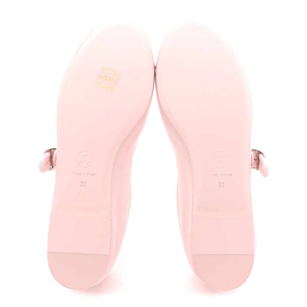 Lambskin Mary Jane Flats 38 Light Pink