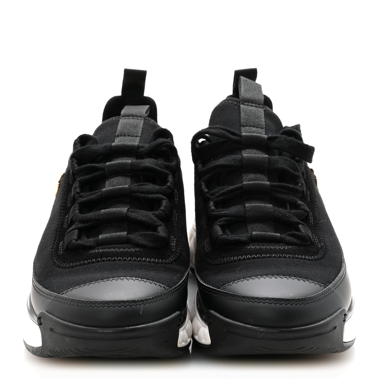 Chanel Velvet Calfskin Mixed Fibers CC Sneakers 36.5 Black
