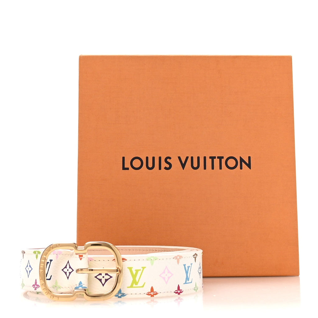 Louis Vuitton Monogram Multicolor 30mm Belt 90 36 White