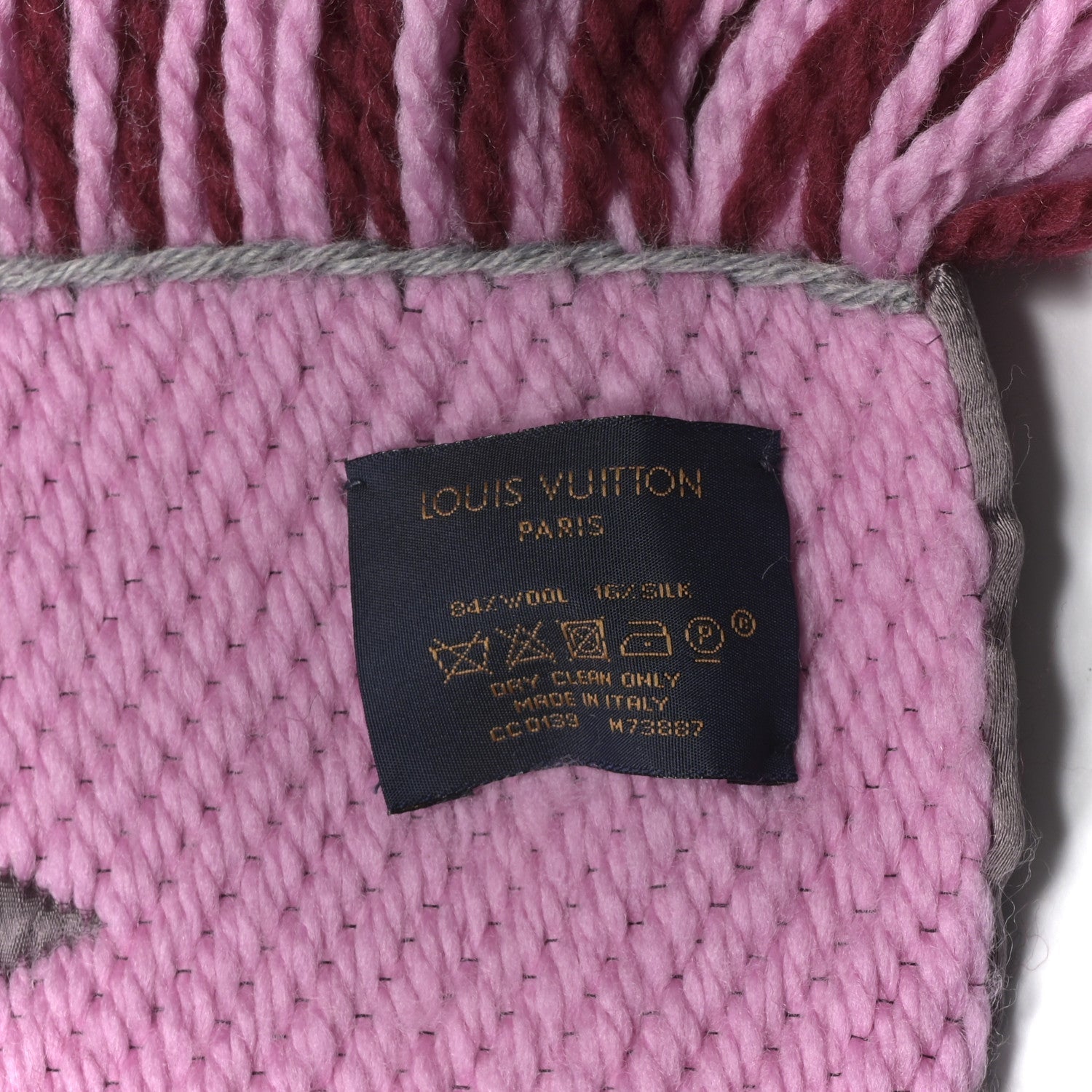 Louis Vuitton Wool Silk Logomania Scarf Wine